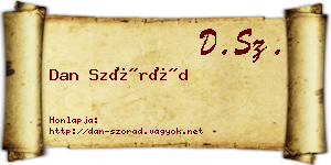 Dan Szórád névjegykártya